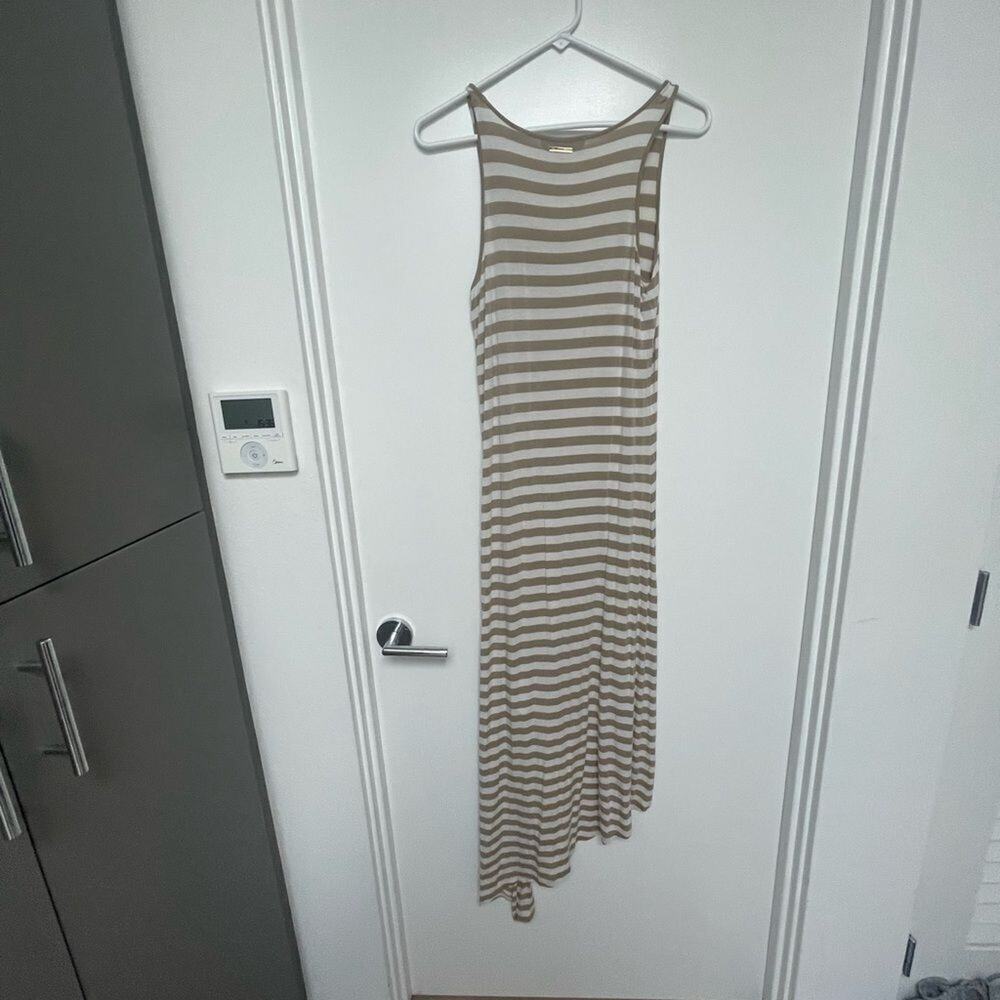 Michael Kors Beige and white stripped dress size small or swim wear coverup - Picture 3 of 4